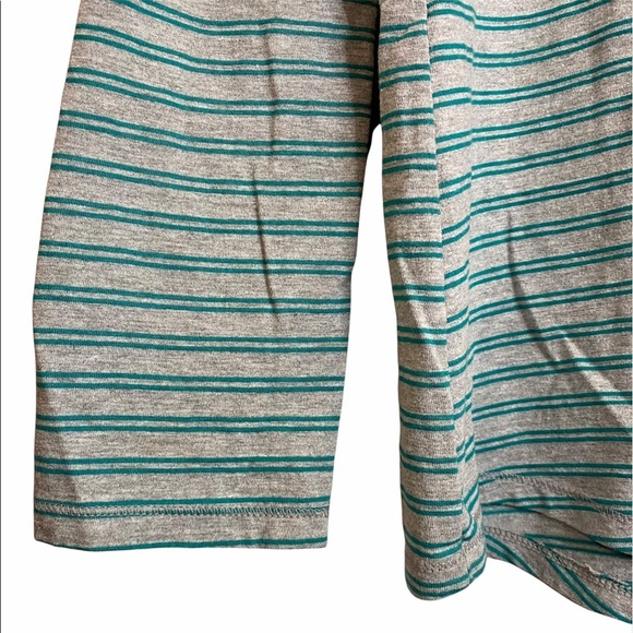 Hanes Green Gray Stripes Crew Neck Knit Long Sleeve Henley Top Plus Size XXL - Picture 6 of 13